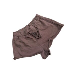 Talentless Womens Brown Fleece Sweat Shorts Raw Hem Elastic Waist XS Brown